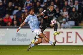Cohen Bramall on the charge in Pompey's 1-0 defeat at Coventry. Picture: Jason Brown/ProSportsImages