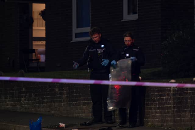 Police lock down Cosham near the Red Lion Hotel
