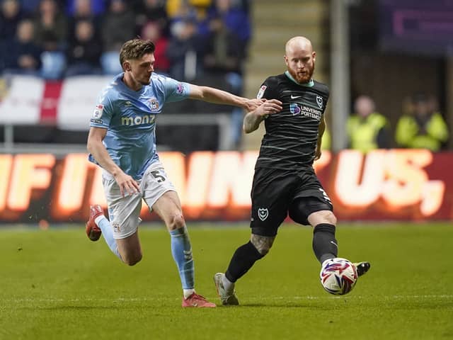 Connor Ogilvie put in an impressive performance alongside Regan Poole, despite the 1-0 defeat at Coventry. Picture: Jason Brown/ProSportsImages