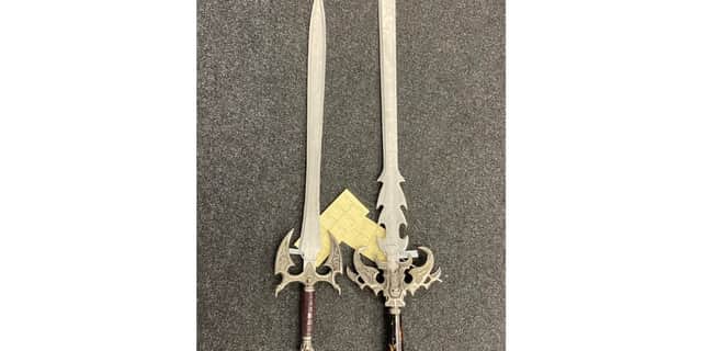 Swords were seized by police during a raid of a property in Gosport.