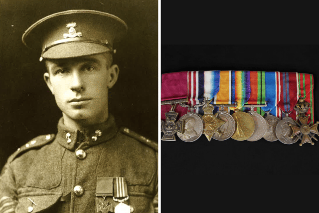 The medals of a Portsmouth soldier honoured for his heroics in the First World War are going up for sale in Southsea, including a Victoria Cross.