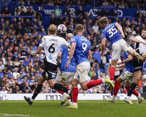 Pompey's Rob Atkinson levels in stoppage time against Derby County.