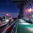 RFA Tidespring and RFA Argus will both be deployed alongside HMS Prince of Wales during her mission in the Indo Pacific region. Pictured: RFA Tidespring carrying out a replenishment at sea drill with the Royal Navy flagship.
