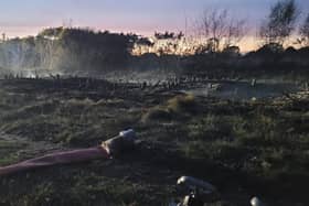 Firefighters tackled a gorse fire at Browndown Common, Gosport, last night (April 13). 