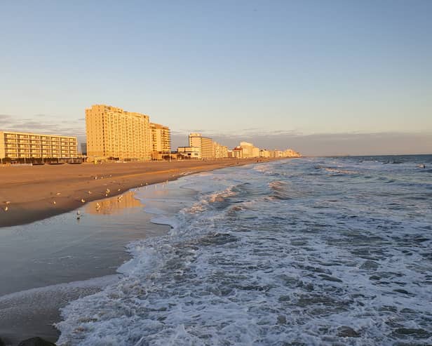 The sun rises on another packed day at Virginia Beach