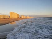The sun rises on another packed day at Virginia Beach