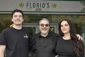 Alex Florio with his son Max and daughter Isabella at the opening of Florio's in Palmerston Road, Southsea.
