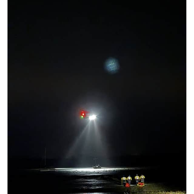 Coastguard teams from Hayling Island, Portsmouth and Selsey helped rescue three people stuck in the mud off Hayling Island last night (April 15)