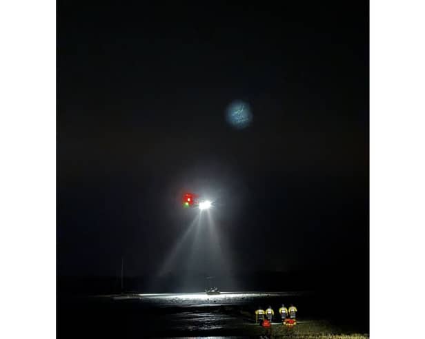 Coastguard teams from Hayling Island, Portsmouth and Selsey helped rescue three people stuck in the mud off Hayling Island last night (April 15)