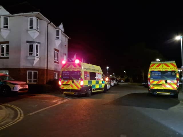 Two ambulances and an air ambulance attended an incident in Buckland yesterday.