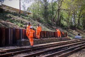 Work being done on railway tracks near Grudge Heath Lane, Fareham. Picture: Habibur Rahman