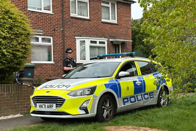 Police have been in Timsbury Crescent, Havant, on April 18, 2025, following the discovery of a woman's body. 

Picture: Sarah Standing (180425-4318)