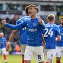 Freddie Potts celebrates Pompey's remarkable 5-3 victory at Norwich. Picture: Jason Brown/ProSportsImages