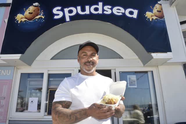Daryl Adams, owner of Spudsea at South Parade Pier. Picture: Sarah Standing (170425-1850)