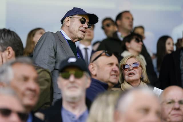 Michael Eisner was accompanied by wife Jane on his visit to Carrow Road on Friday