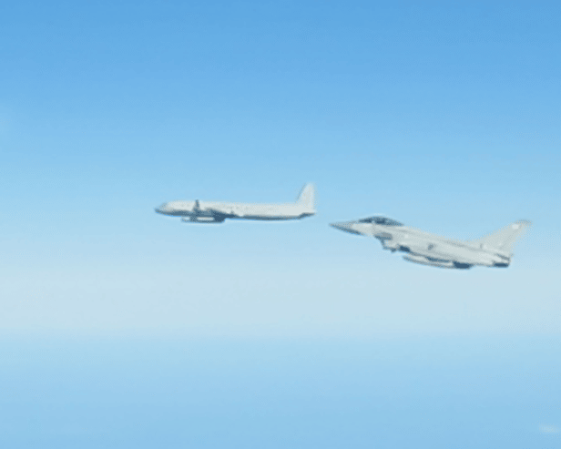 RAF Typhoon jets were scrambled to intercept Russian aircraft flying near Nato airspace.