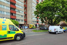 Emergency services - including police and an air ambulance - scramble to Pickwick House in Buckland, Portsmouth.