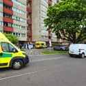 Emergency services - including police and an air ambulance - scramble to Pickwick House in Buckland, Portsmouth.