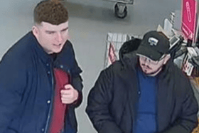 Police wish to speak to these two men after plumbing supplies were stolen from Wickes in Hedge End.