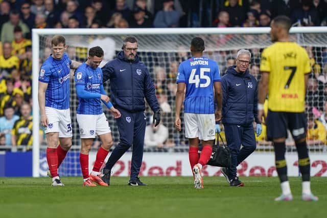 Jordan Williams' season ended prematurely against Watford with a recurrence of his hamstring injury. Picture: Jason Brown/ProSportsImages
