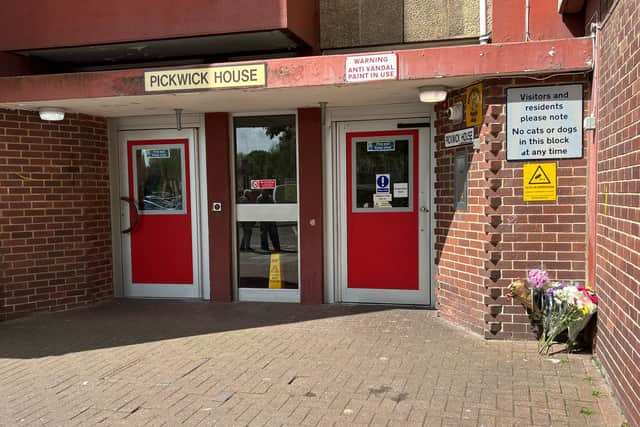 Flowers have been laid at the scene where a man in his 50s died following a medical incident at the weekend. 