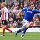 David Norris celebrates scoring his last-gasp equaliser for Pompey against Southampton at St Mary's in  April 2012.