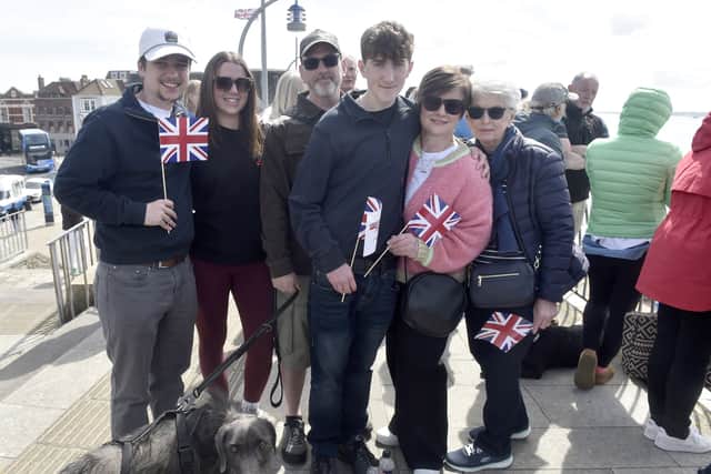 Pictured is: (l-r) Jacob Beard, Caiisha Squires, Diarmid Langley, Ollie Bondsfield, Emma Bondsfield and Maureen Main waiting for Emma's eldest son AB Louis Bondsfield, WS (AWW). Louis is from Swanmore.
Picture: Sarah Standing (220425-2028)
