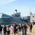 Defence giant BAE Systems has announced a strong financial performance after playing a vital role in preparing HMS Prince of Wales for her deployment to the Indo-Pacific. Pictured: The Royal Navy flagship leaving the city on April 22, 2025.