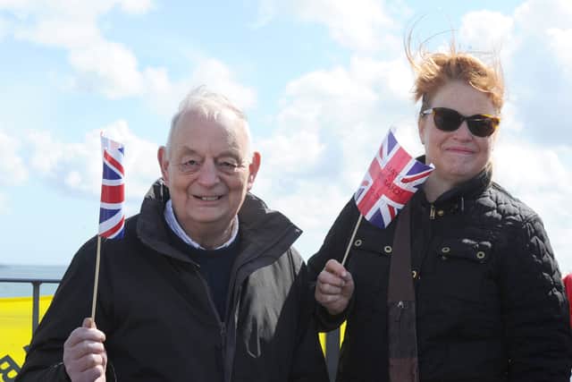 Pictured is: Nigel Harfield and Sally Dixon from Burton-on-Trent, showing support for AB1 Jack Harfield (21).