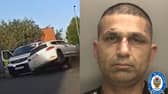 Man rams police vehicles.