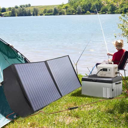 The Allpowers R600 comes with a 100w solar panel if you buy the bargain bundle