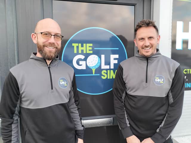 Greg Thomson and David Bailey outside The Golf Sim at Lee-on-the-Solent