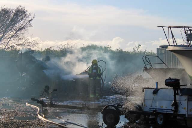 Firefighters worked into the night yesterday as they tackled a serious fire at a boatyard in Tipner Lane, Portsmouth.

Picture: Ashley Simmonds
