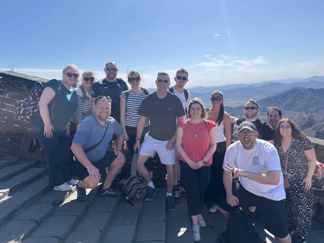The visiting teachers and school staff in China