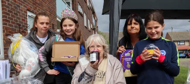 Hannah Joicey, Sklar Orme-Joicey, neighbour Amanda Ferry, grandmother Rosemary Joicey, and sister Willow Orme-Joicey