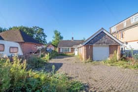The listing says: "No forward chain is offered with this greatly extended three bedroomed detached bungalow in Cowplain offering huge potential occupying a generous plot." 