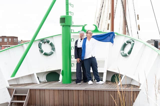 Alan Carr at The Lightship at Haslar Marina – just down the road from Haslar - evoking that Titanic feeling