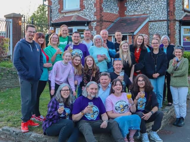 From Beer To Eternity is a music themed micropub which officially opened its doors over the Easter weekend. 


Pictured: Donna Webb, Andy Webb, Gabrielle Webb and Jamie Hyde (Front row - left to right) with friends and family at soft opening. 
