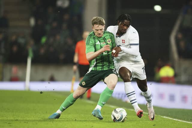 Pompey's Terry Devlin in action for Northern Ireland. Pic: Getty