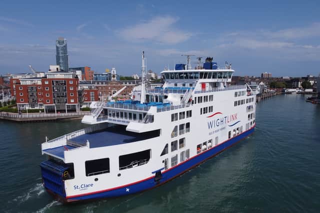 Wightlink's St. Clare Ferry arriving into Portsmouth