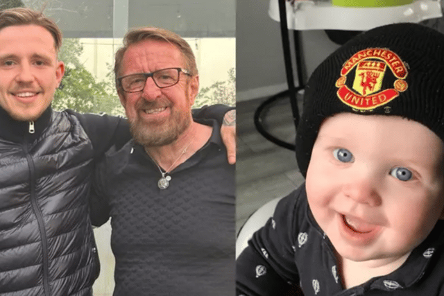 Ryan Donald (left) with dad Clive and Leyton 