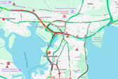 Drivers are facing heavy traffic from Fareham to Portsmouth due to a possible accident