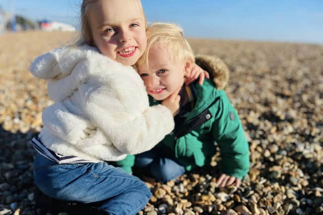 Penny Stevens with her brother Charlie. 