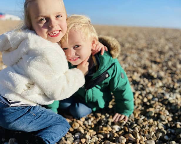 Penny Stevens with her brother Charlie. 