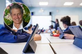 Actor and father Hugh Grant has spoken out against screens in schools