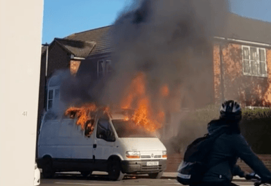 Van fire  on Carpenter Close in Eastney 