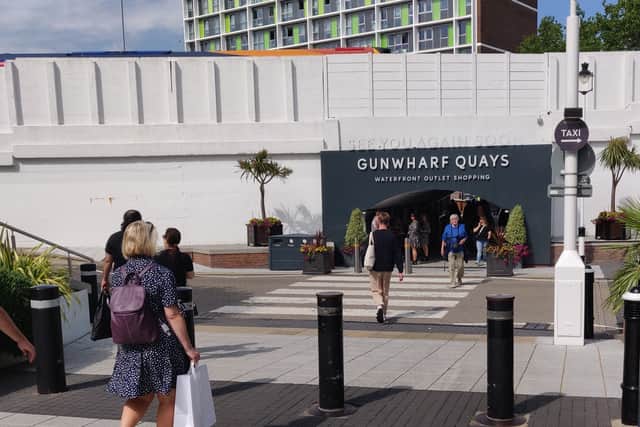 The tunnel entrance to Gunwharf Quays, Portsmouth