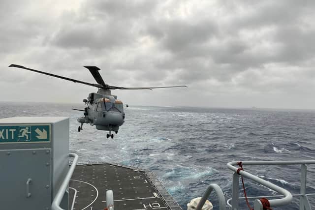Helicopter winch training has been carried out during the HMS Prince of Wales Indo-Pacific deployment - Operation Highmast.