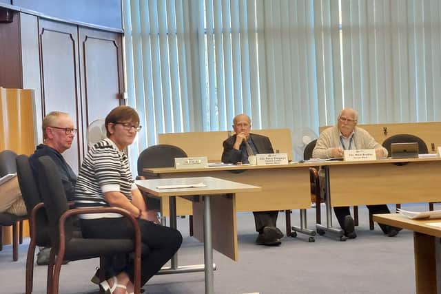 Gosport Borough Council's regulatory board meeting where Kim and Alan Willis spoke about their planning application for 14 Russell Close