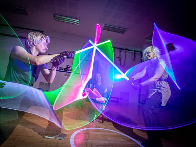 Members of LudoSport Hampshire - Light Sabre Combat Academy in Priory School. Picture: Habibur Rahman